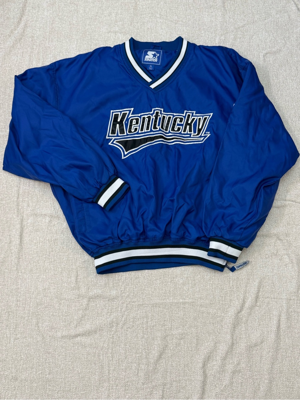 STARTER Blue and White Pullover with Black Trim